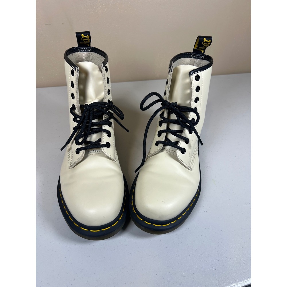 Dr. Martens 1460 Parchment Beige Leather 8 Eye Boots 30552 Women's 10